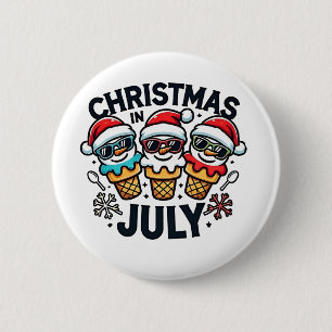Christmas in July 4th of July Ice Cream USA 6 Cm Round Badge