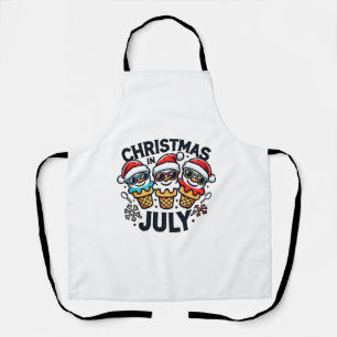 Christmas in July 4th of July Ice Cream USA Apron