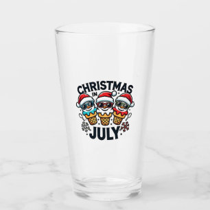 Christmas in July 4th of July Ice Cream USA Glass