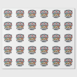 Christmas in July 4th of July Ice Cream USA Wrapping Paper