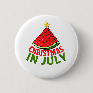CHRISTMAS IN JULY 6 CM ROUND BADGE