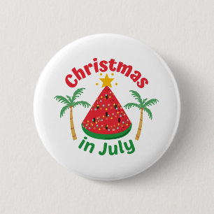 CHRISTMAS IN JULY 6 CM ROUND BADGE