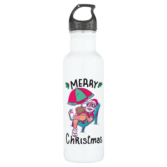 Christmas in July 710 Ml Water Bottle (Front)