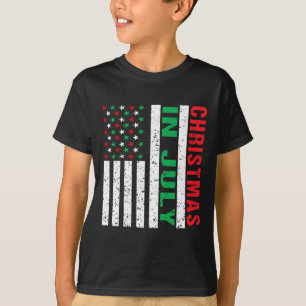 Christmas In July American Flag Xmas Patriotic Chr T-Shirt
