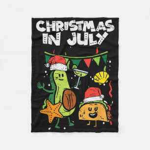 Christmas In July Avocado Taco Summer Mexican Men Fleece Blanket