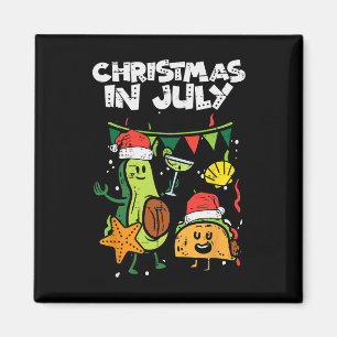 Christmas In July Avocado Taco Summer Mexican Men Magnet