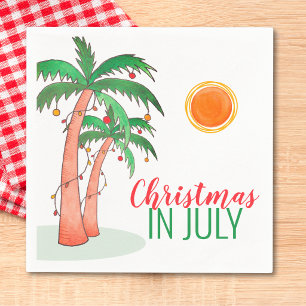 Christmas in July BBQ Party Palm Trees Napkin