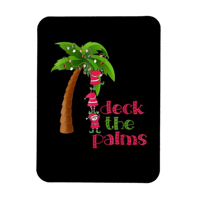 Christmas In July Beach Deck Palms Cruise Magnet (Vertical)