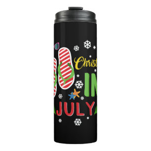 Christmas In July Beach Flip Flops Sunglasses Sun Thermal Tumbler