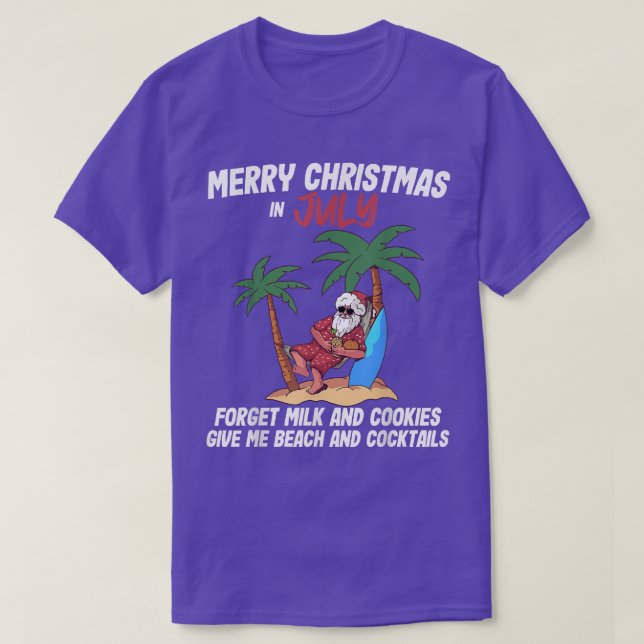 Christmas In July Beach Party Santa Men Women Vaca T-Shirt (Design Front)