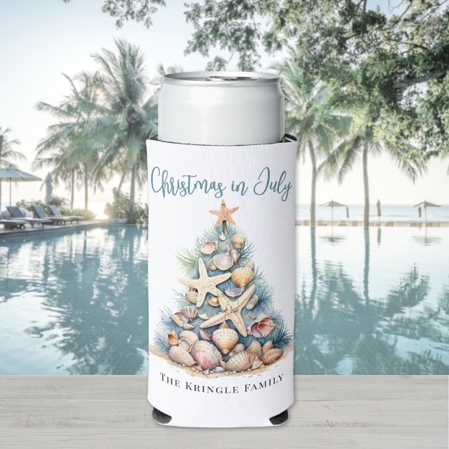 Christmas In July Beach Seltzer Can Cooler (Christmas In July Beach Seltzer Can Cooler )