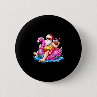 Christmas in july beach summer santa boys mens 6 cm round badge