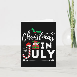 Christmas In July Beach Summer Santa Hat Gift Hawa Card
