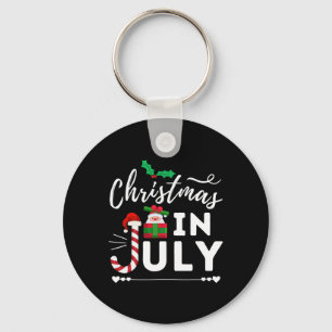 Christmas In July Beach Summer Santa Hat Gift Hawa Key Ring