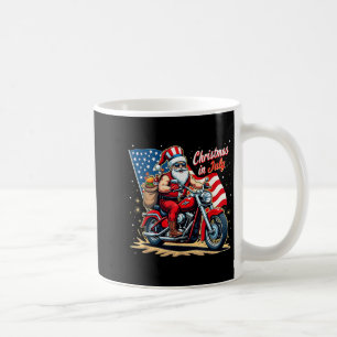 Christmas In July Biker Santa American Funny Summe Coffee Mug