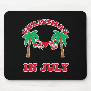 Christmas In July Bikini Flip Flops Palm Tree  Mouse Mat