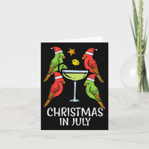 Christmas In July Birds Parrots Summer Xmas Women  Card
