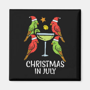 Christmas In July Birds Parrots Summer Xmas Women Magnet