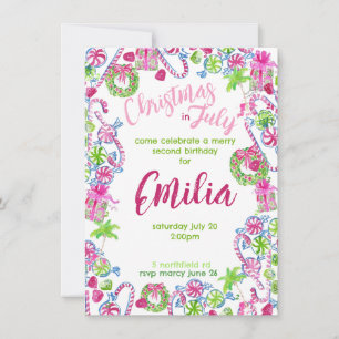 Christmas in July Birthday Invitation