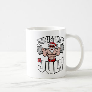 Christmas In July Bodybuilder Santa Beach Squat Gy Coffee Mug