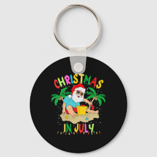 Christmas In July Byby Santa Funny  Key Ring