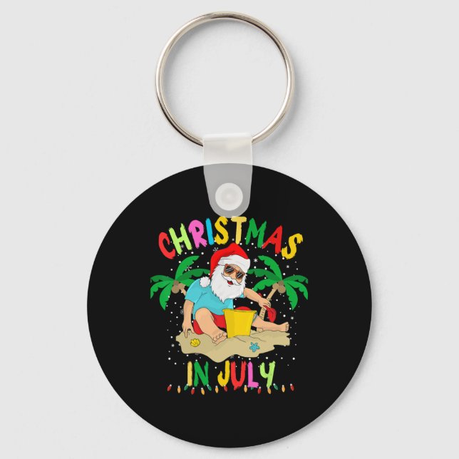 Christmas In July Byby Santa Funny  Key Ring (Front)