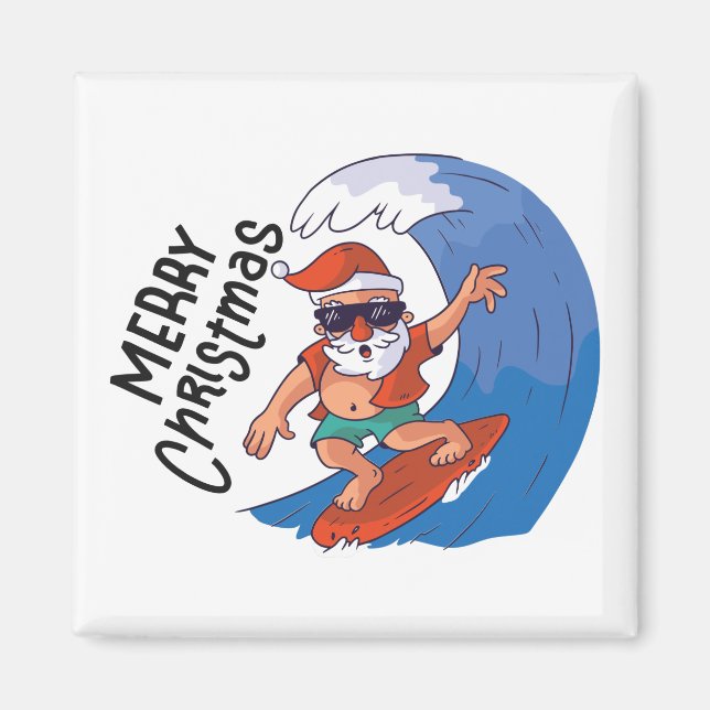 Christmas in July Card Classic Round Sticker Napki Magnet (Front)