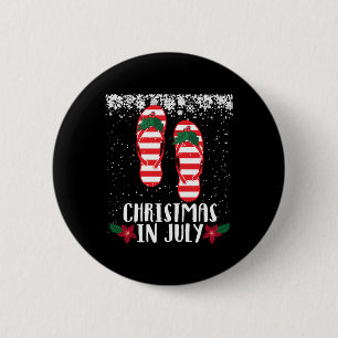 Christmas In July Christmas Flip Flops Summer Holi 6 Cm Round Badge