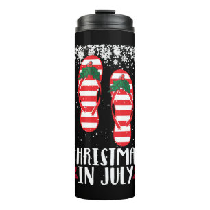 Christmas In July Christmas Flip Flops Summer Holi Thermal Tumbler