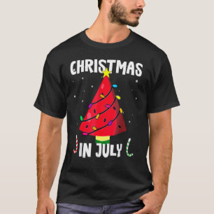 Christmas In July Christmas Tree Watermelon Summer T-Shirt