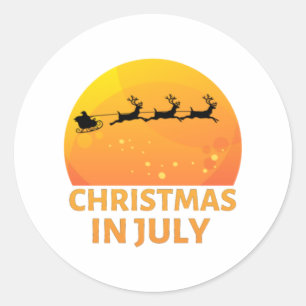 CHRISTMAS IN JULY CLASSIC ROUND STICKER