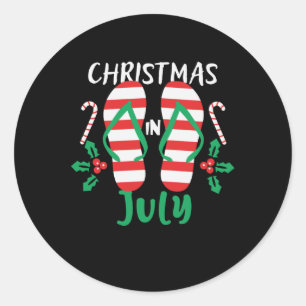 Christmas In July Classic Round Sticker