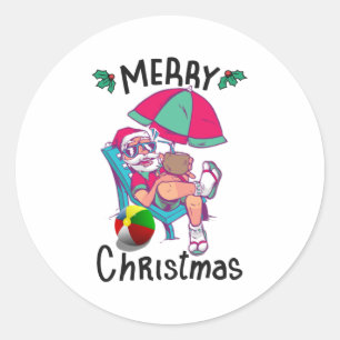 Christmas in July Classic Round Sticker
