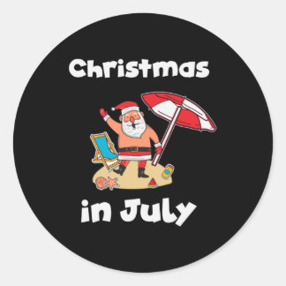 Christmas In July Classic Round Sticker