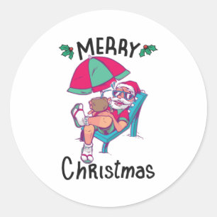 Christmas in July Classic Round Sticker