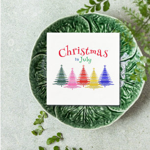 Christmas in July Colourful Fun Party Napkin