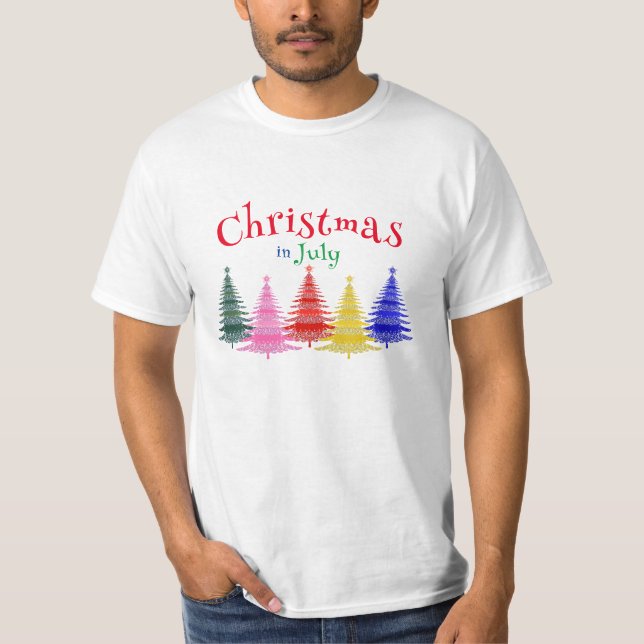 Christmas in July Colourful Fun T-Shirt (Front)