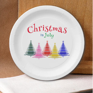 Christmas in July Colourful Party Paper Plate