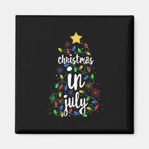 Christmas In July Colourful Xmas Tree Lights Hawai Magnet