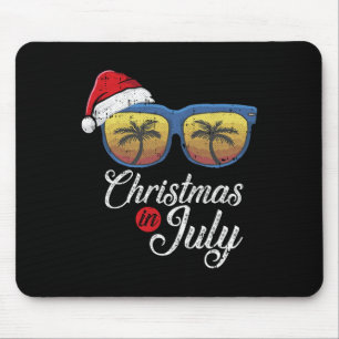 Christmas In July Cool Hawaiian Beach Summer Vacat Mouse Mat