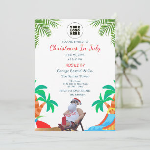 Christmas in July Custom Company Name & Logo Invitation