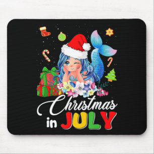 Christmas In July Cute Anime Mermaid Santa Hat Sum Mouse Mat