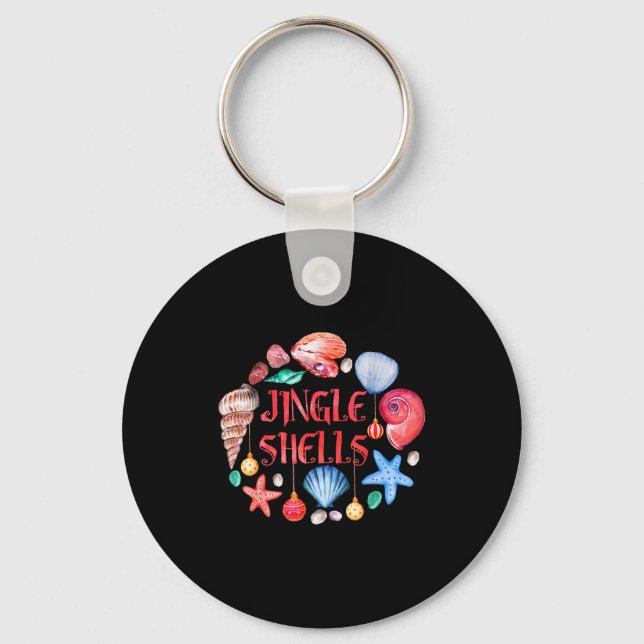 Christmas In July Cute Beach Santa Claus Jingle Sh Key Ring (Front)