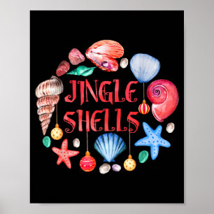 Christmas In July Cute Beach Santa Claus Jingle Sh Poster