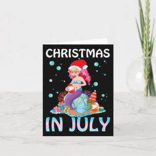 Christmas In July Cute Mermaid Summer 1 Card