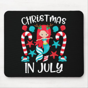 Christmas In July Cute Mermaid Summer Mouse Mat