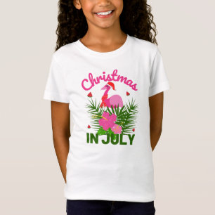 CHRISTMAS IN JULY CUTE SANTA FLAMINGO T-Shirt