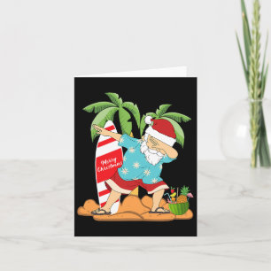 Christmas In July Dabbing Santa Summer Watermelon Card