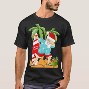 Christmas In July Dabbing Santa Summer Watermelon  T-Shirt