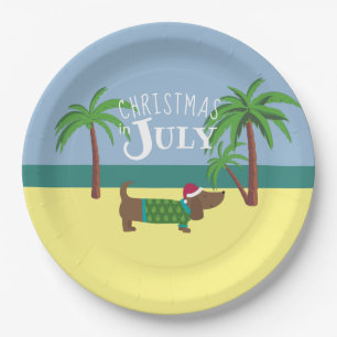 Christmas in July Dachshund Party   Paper Plate